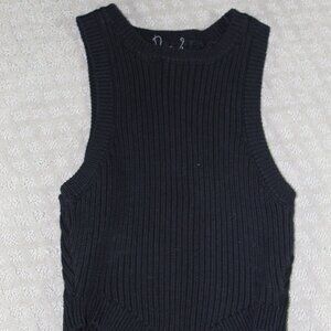 L.A. Hearts Size XS Black Cropped Ribbed Sleeveless Sweater